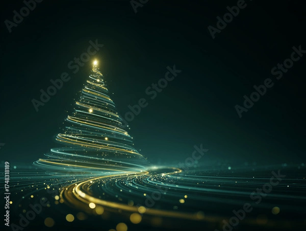 Obraz christmas tree on a blue background
