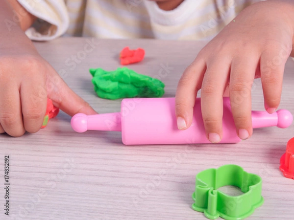Fototapeta child play modeling clay