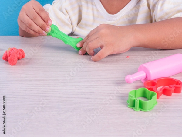 Fototapeta child play modeling clay