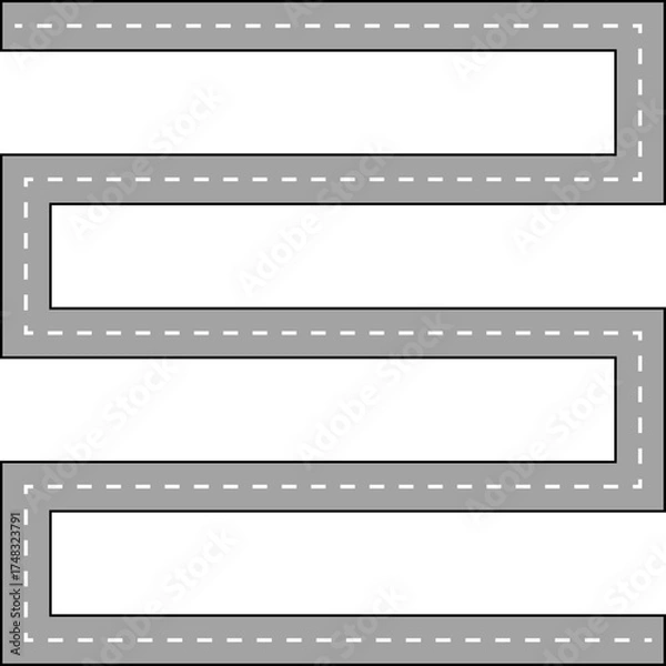 Obraz Wavy Line Road Route Illustration