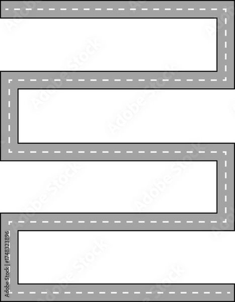 Fototapeta Wavy Zigzag Line Road Route Illustration