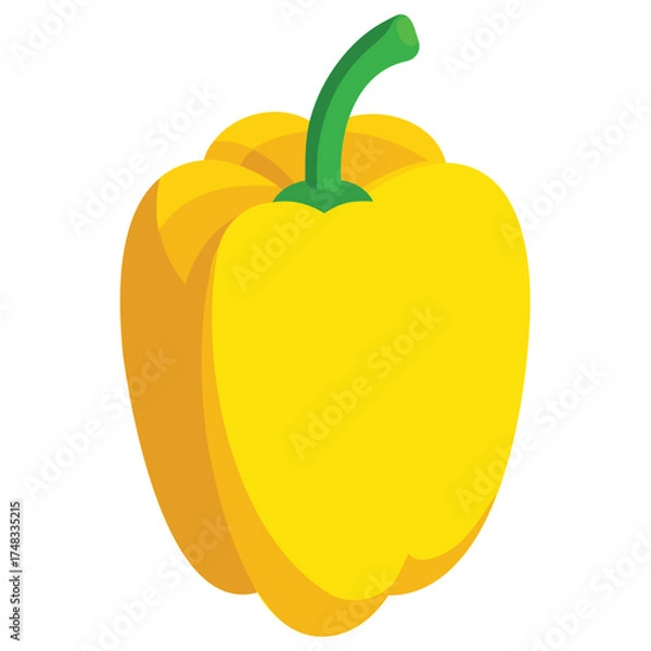 Fototapeta Generative Design Fresh Bell Pepper Icon Minimalist Vegetable Graphic Art