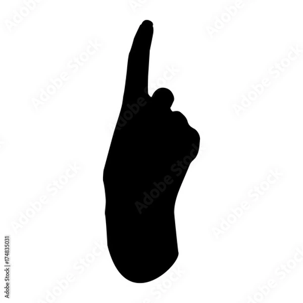 Fototapeta Hand with the index finger isolated on white background