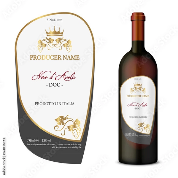 Obraz Etykieta wina wektor