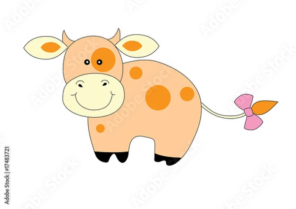 Fototapeta cute orange cow