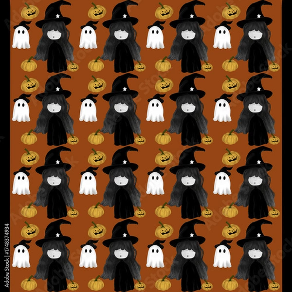 Fototapeta Cute Halloween all hallows eve pattern