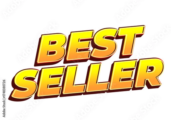 Obraz Bold text graphic featuring the words best seller in a vibrant yellow and orange color scheme, suita