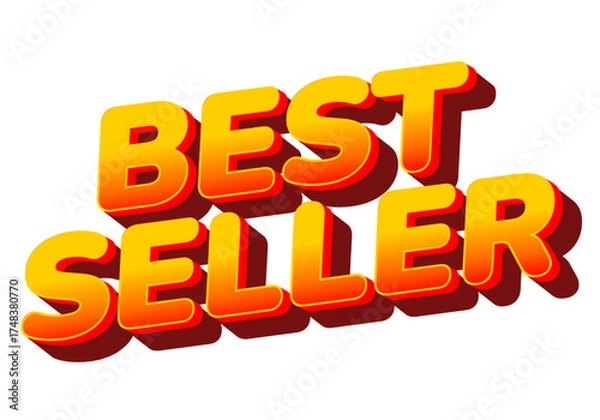 Obraz Bold and colorful text design featuring the words best seller in a three dimensional style with a gr