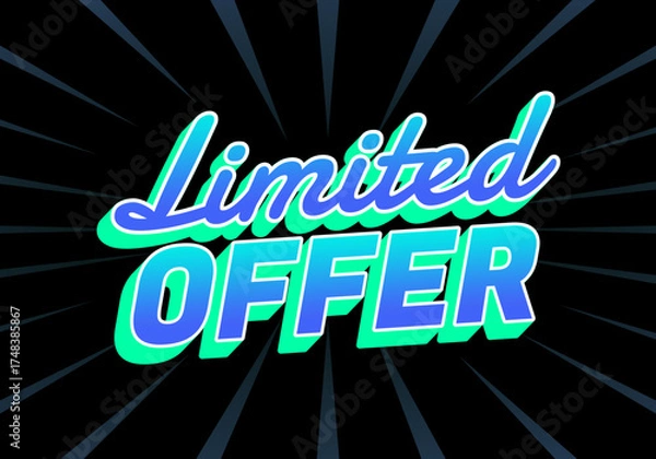 Obraz A vibrant graphic design featuring the text Limited Offer in bold, stylized typography