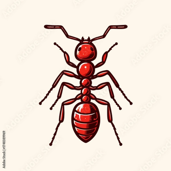 Obraz red ant premium illustration vector 