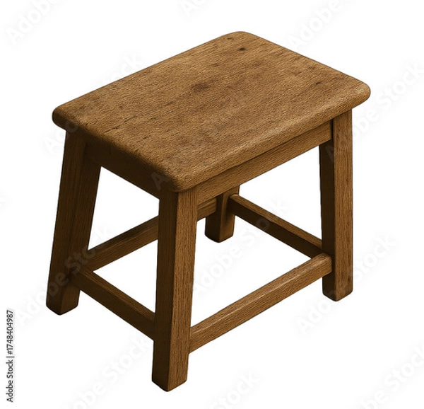 Fototapeta Traditional rustic stool on transparent background