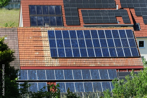 Obraz Rooftop Solar Panels on a House