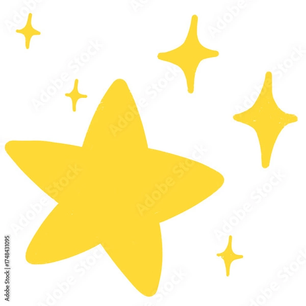 Obraz golden star icon objects png elements 