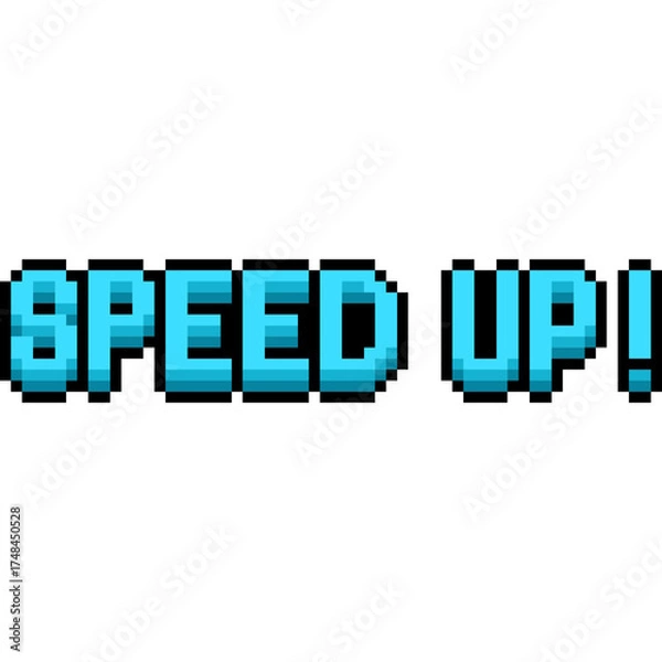 Fototapeta Game message, SPEED UP! Game Message, arcade game element