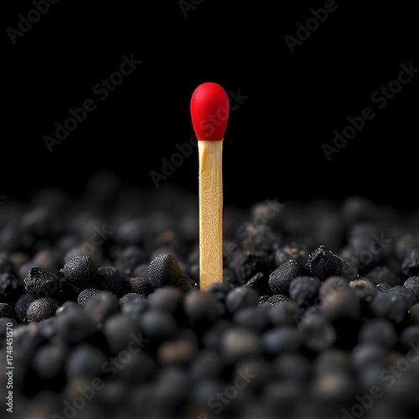 Obraz matches on a black background