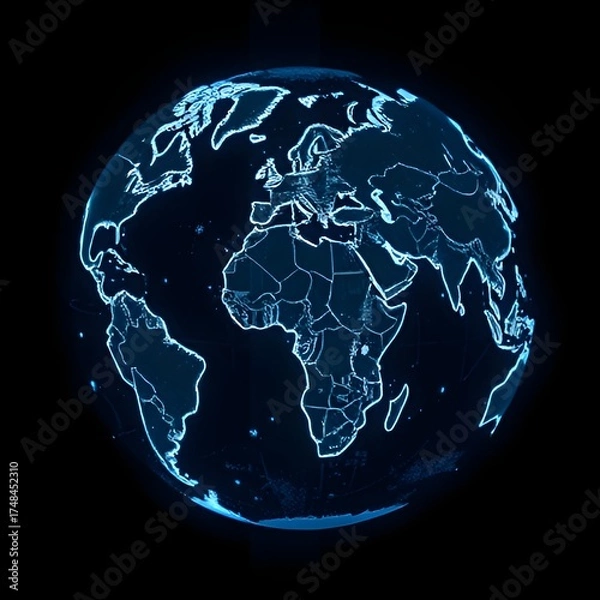 Obraz earth globe on black background