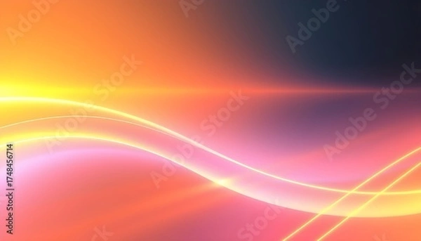 Obraz 노란색에서파란색으로흐르는미래적네온배경