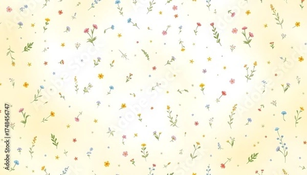 Obraz 수채화허브패턴노랑파랑배경