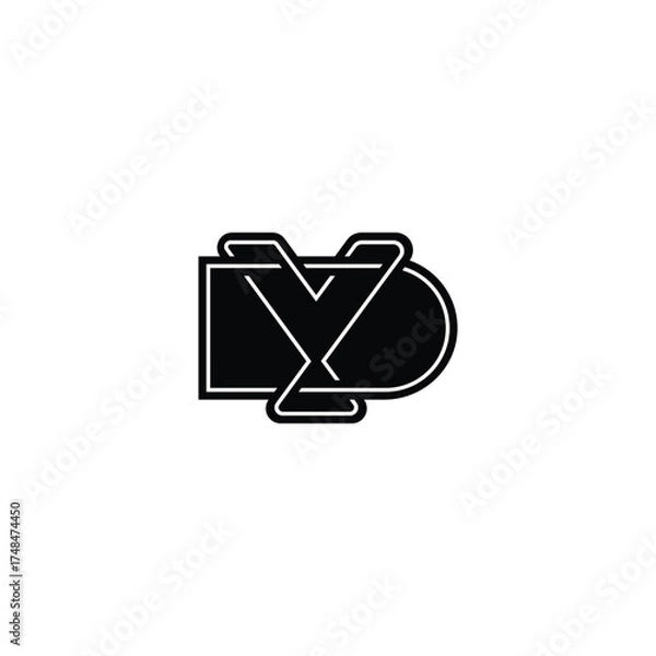 Obraz Simple and Modern YD Letter Logo for Business Branding