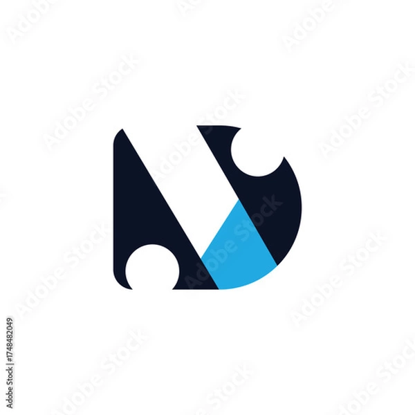 Fototapeta Stylish YD or DY Monogram Logo Design