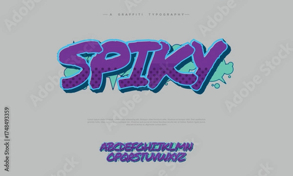 Obraz Graffiti Gritty Font Design Modern Bold Urban Vector Typography