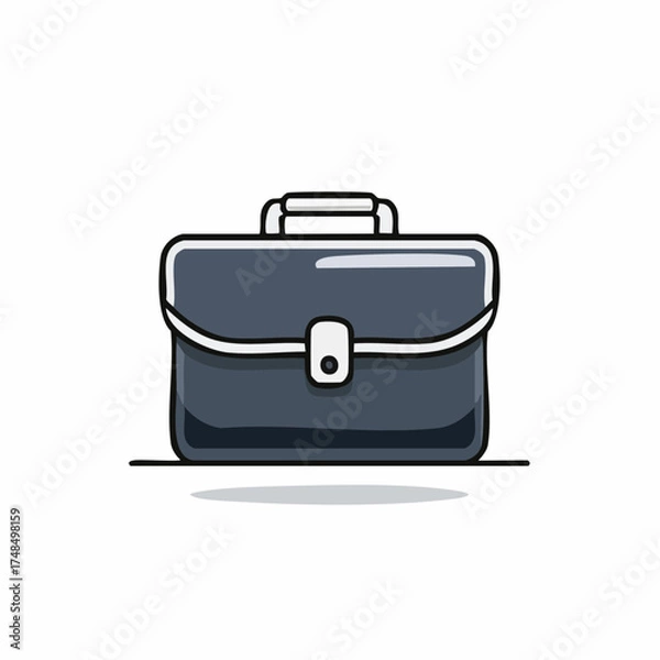 Fototapeta Cartoon briefcase icon isolated on white background graphic illustration
