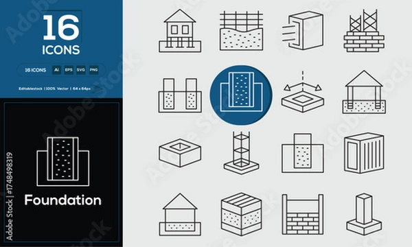 Fototapeta Clean Flat Icons Set for Digital Marketing and Media Design