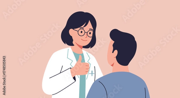 Obraz Doctor Giving a Thumbs Up to a Patient Encouragement and Support in Healthcare