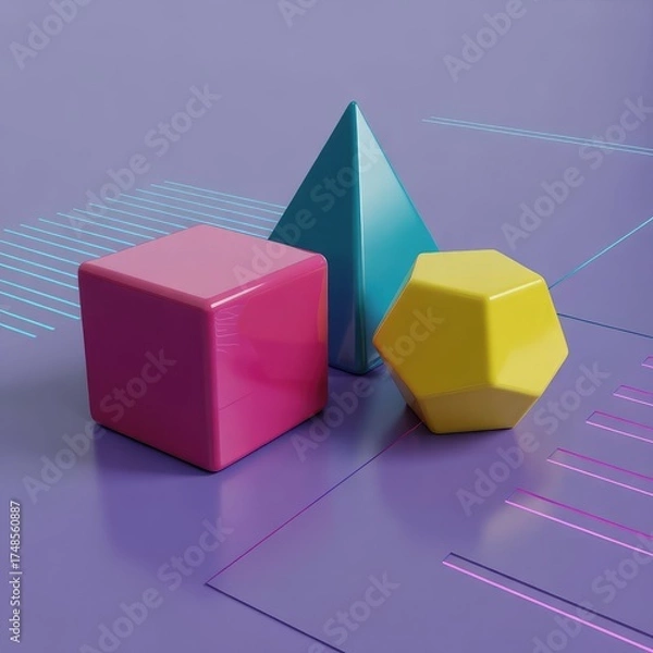 Obraz Colorful Abstact Designs Punchy Background
