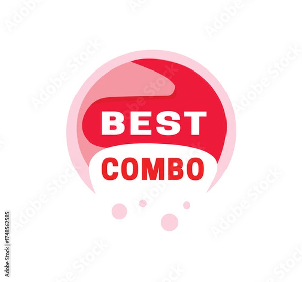 Fototapeta Best combo banner circle bright colour design. Marketing or shop banner promoting elements. Vector tag.
