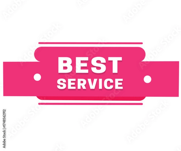 Fototapeta Best service label red colorful graphic banner isolated template. Vector message for social banner or web.