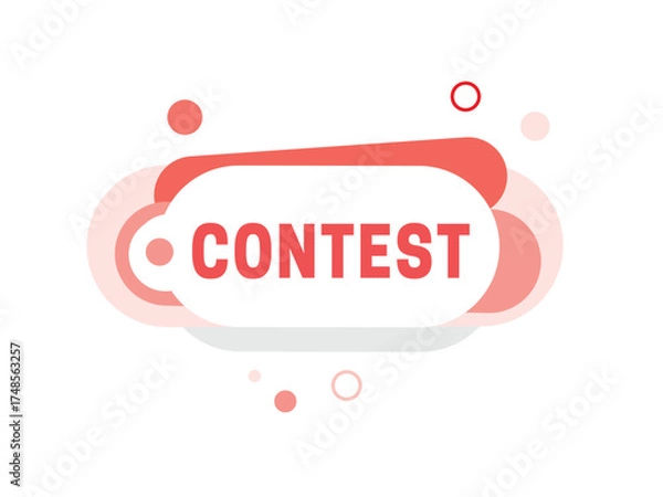 Fototapeta Contest banner, white with red colour mix modern, marketing concept. Elements for post social or business.
