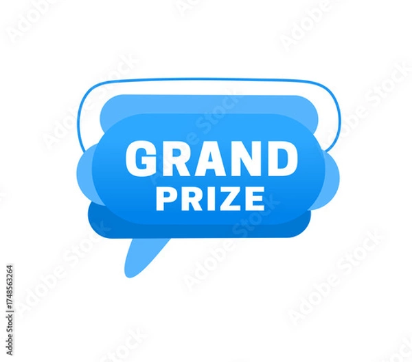 Fototapeta Grand prize with message Back in stock banner element announcing. Vector advertising, post or other marketing concept.