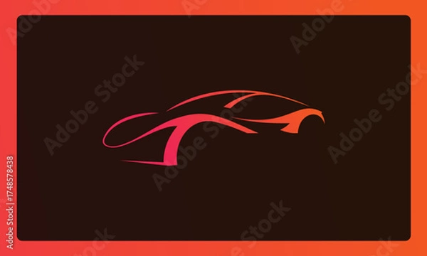 Obraz Dynamic Car Silhouette Logo Design