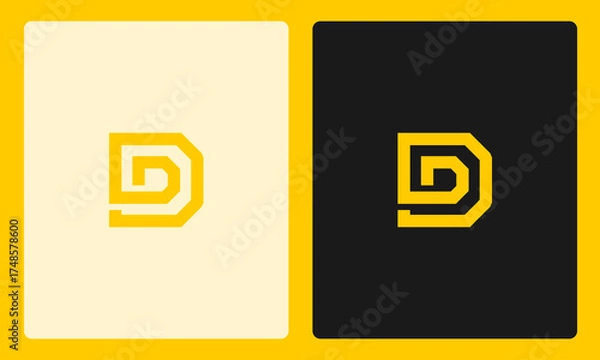 Obraz Double D Letter Monogram Logo