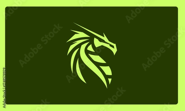 Obraz Dragon Silhouette Logo Design