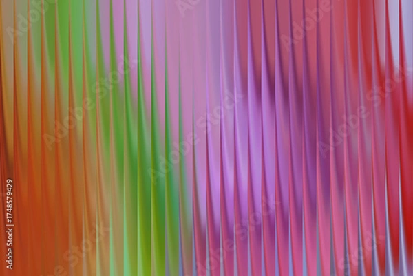 Fototapeta Abstract background with vertical iridescent wavy lines and pastel colors