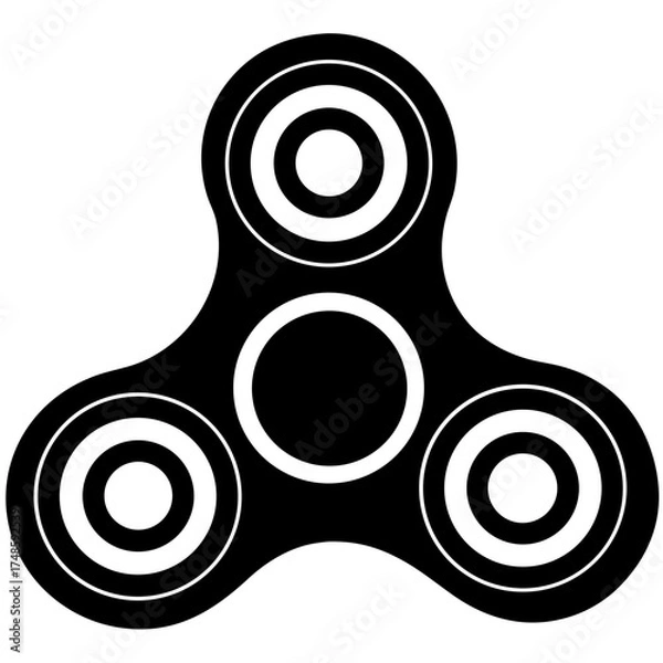 Fototapeta Fidget Spinner Vector Illustration Hand Drawn Doodle Toy for Focus and Stress Relief