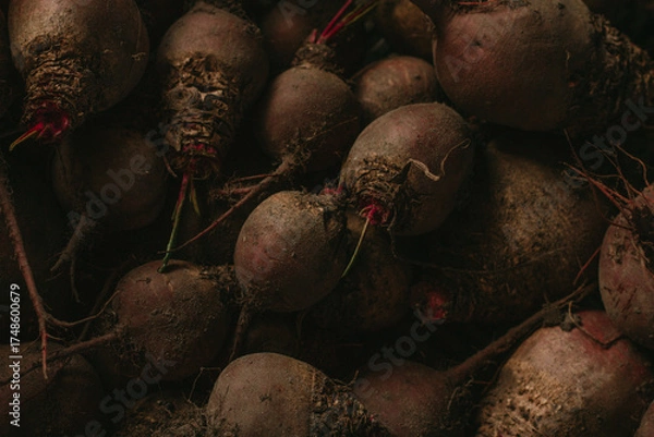 Obraz red beets on the market