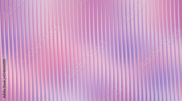 Fototapeta Soft Pastel Pink and Lavender Vertical Ribbed Abstract Background with Iridescent Glow image photo