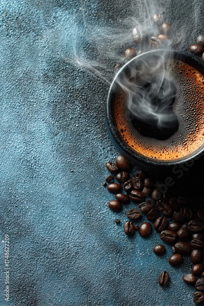 Obraz Fresh roasted coffee beans — caffeine energy concept