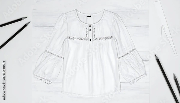 Obraz White blouse, design details
