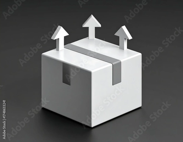 Obraz White box with upward arrows