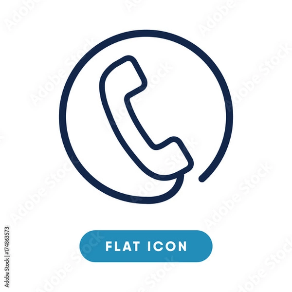 Fototapeta Phone call vector icon, telephone call symbol. Modern, simple flat vector illustration for web site or mobile app