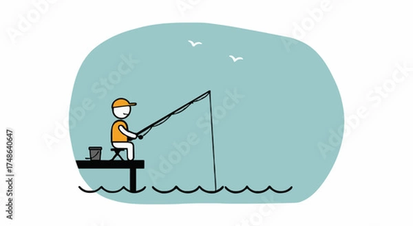 Obraz Fishing vector illustration, #32