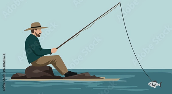 Obraz Fishing vector illustration, #2