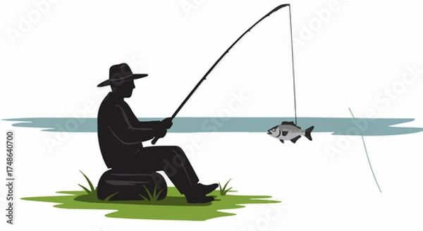Obraz Fishing vector illustration, #30