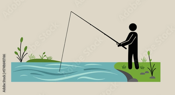 Obraz Fishing vector illustration, #25