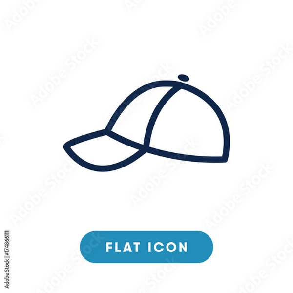 Fototapeta Cap vector icon, hat symbol. Modern, simple flat vector illustration for web site or mobile app