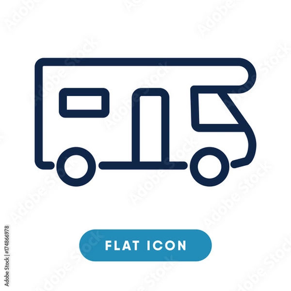Fototapeta Caravan vector icon, trailer symbol. Modern, simple flat vector illustration for web site or mobile app
